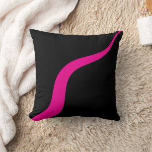Coussin Vagues simples 3 en Magenta et noir