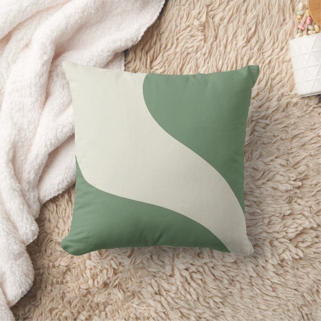 Coussin Vagues simples en vert (Couverture)