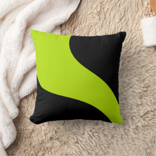 Coussin Vagues simples en vert citron