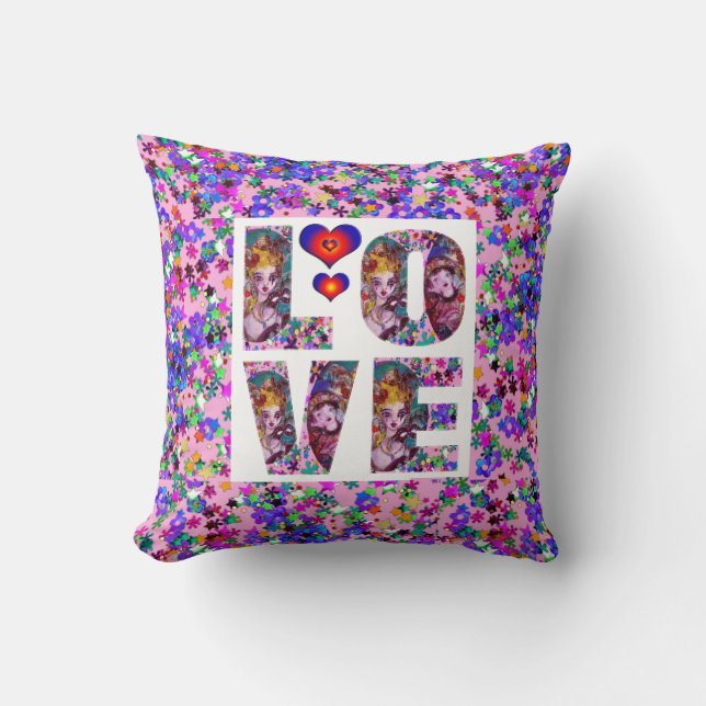 COUSSIN VALENTINE LOVE VÉNÉTIAN MASQUERADE CONFETTI (Recto)