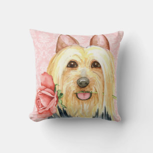 Coussin Valentine Rose Silky Terrier Jeu d'oreiller