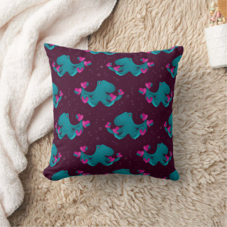 Coussin Valentine's Octopus and Hearts
