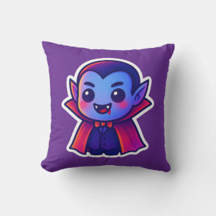 Coussin Vampire caricature mignonne avec Cap rouge et peau
