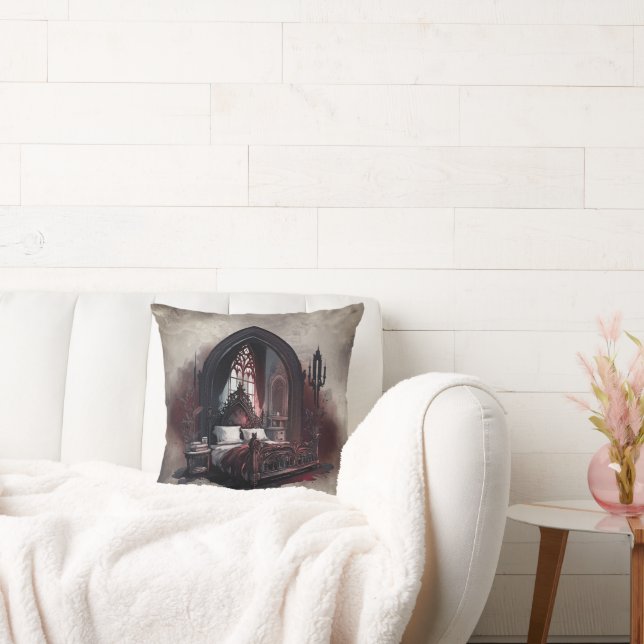 Coussin Vampy Boudoir | Suite de chambre gothique rouge vi (Canapé)