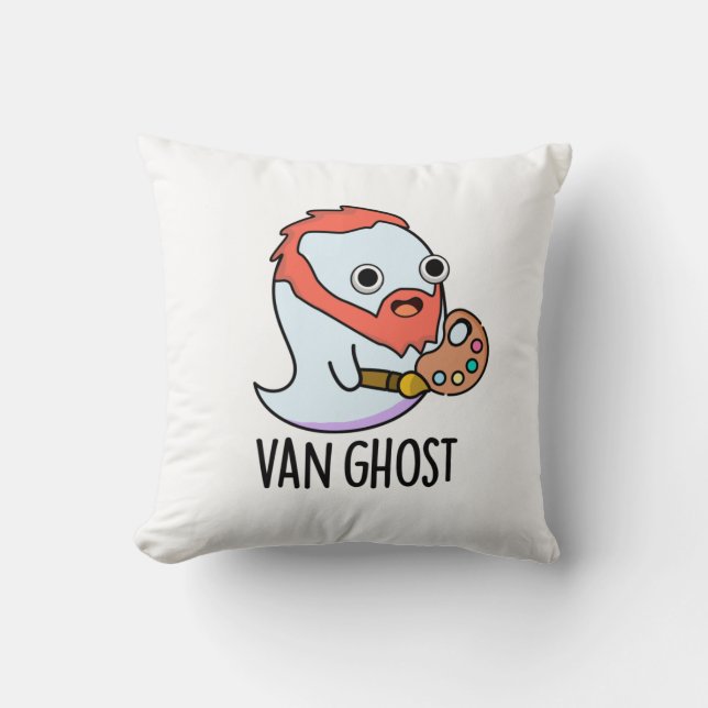 Coussin Van Ghost Funny Artiste Ghost Pun (Recto)