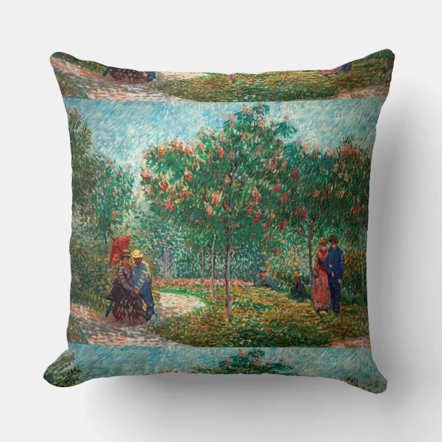 Coussin Van Gogh Garden à Montmartre avec amoureux (Recto)