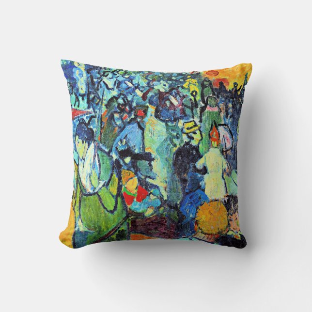 Coussin Van Gogh - Les Arenes, célèbre peinture (Recto)