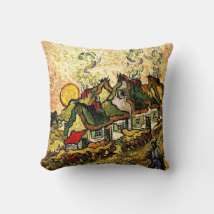 Coussin Van Gogh : Les chalets en chaume au soleil