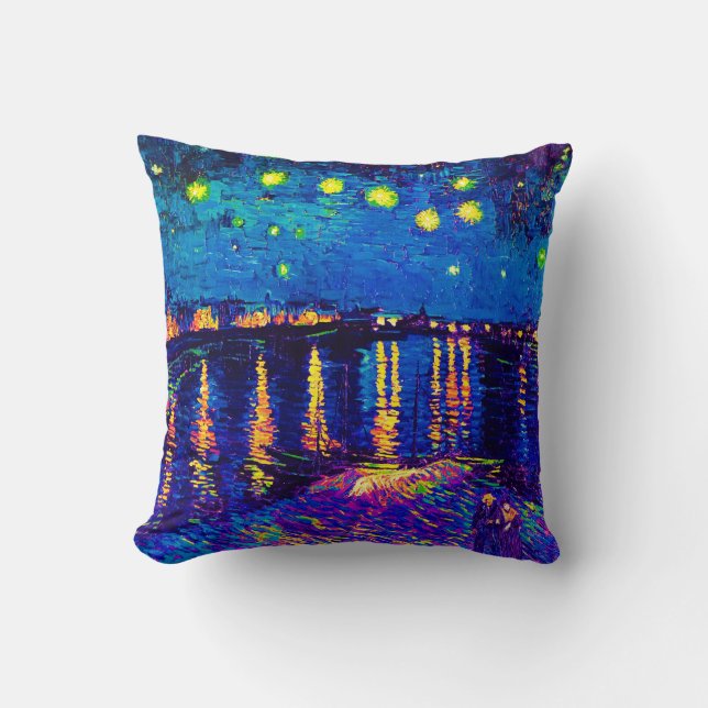 Coussin Van Gogh - Nuit étoilée Sur Le Rhone Pop Art (Recto)