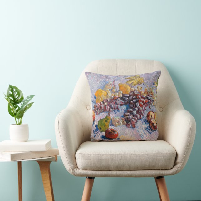 Coussin Van Gogh - raisins, citrons, poires, pommes, (Chaise)
