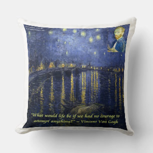 Coussin Van Gogh Starry Nuit Sur Rhone Cotton Jeu D'Oreill
