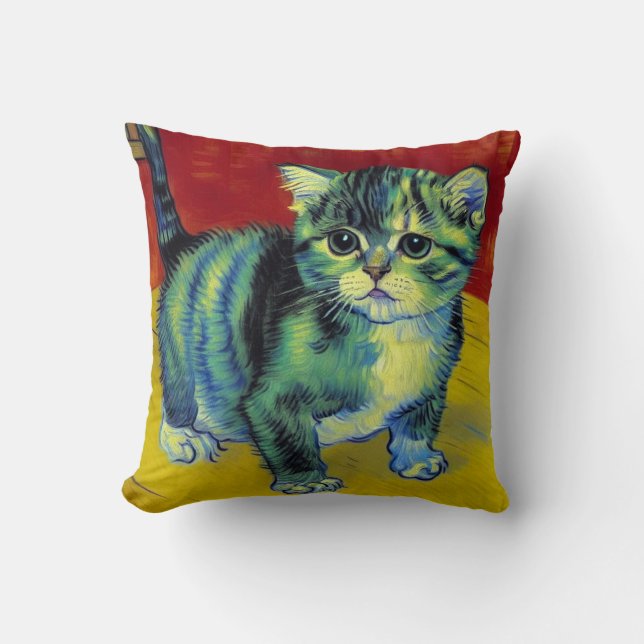 Coussin Van Gogh Tabby Cat (Recto)