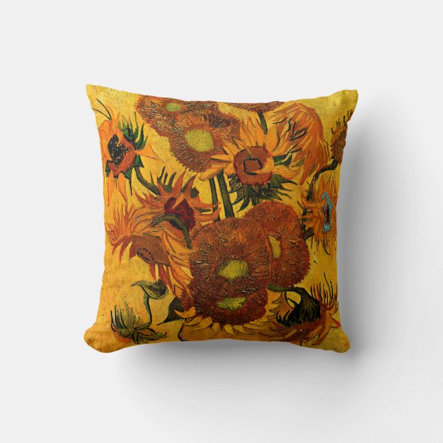 Coussin Van Gogh - Vase avec 15 tournesols (Recto)