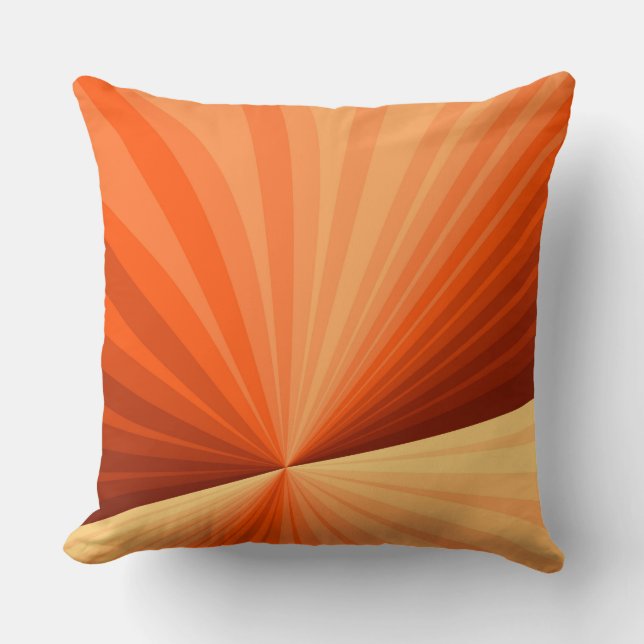 Coussin Vanille rouge orange Abstraite moderne Fractale gr (Recto)
