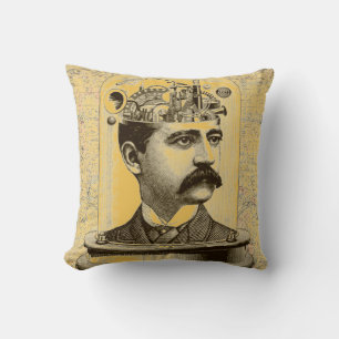 Coussin Vapeur Motif roues, engrenages cogs et choses