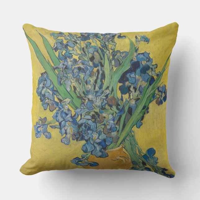 Coussin Vase Van Gogh avec Iris Classic Impressionnisme (Recto)