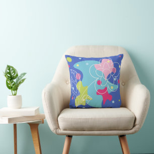 Coussin Vecteur vectoriel tendance motif d'une fleur d'été
