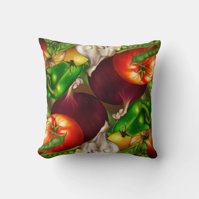 Coussin Vegetables and Herbs Organic Natural Fresh Food (Recto)