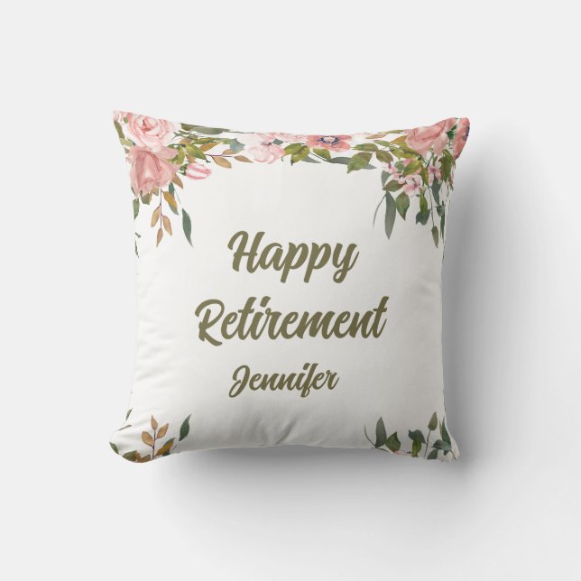 Coussin Végétation florale rose Boho rustique Bonne retrai (Recto)