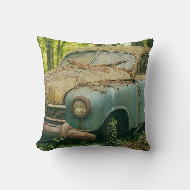 Coussin Véhicule rouillé abandonné (Recto)