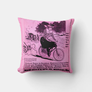 Coussin Vélo des années 1890 et imprimé The Racycle