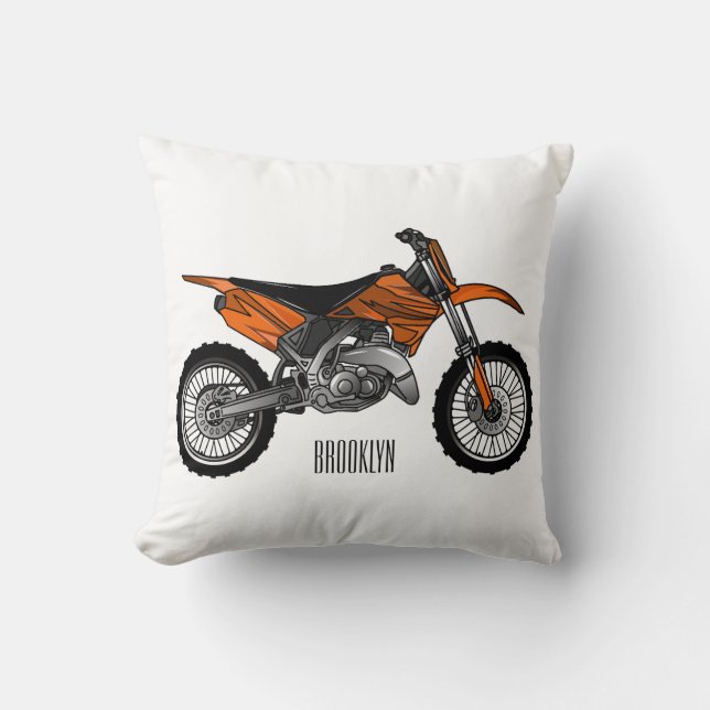 Coussin Vélo droit hors route moto / motocross dessin anim (Recto)