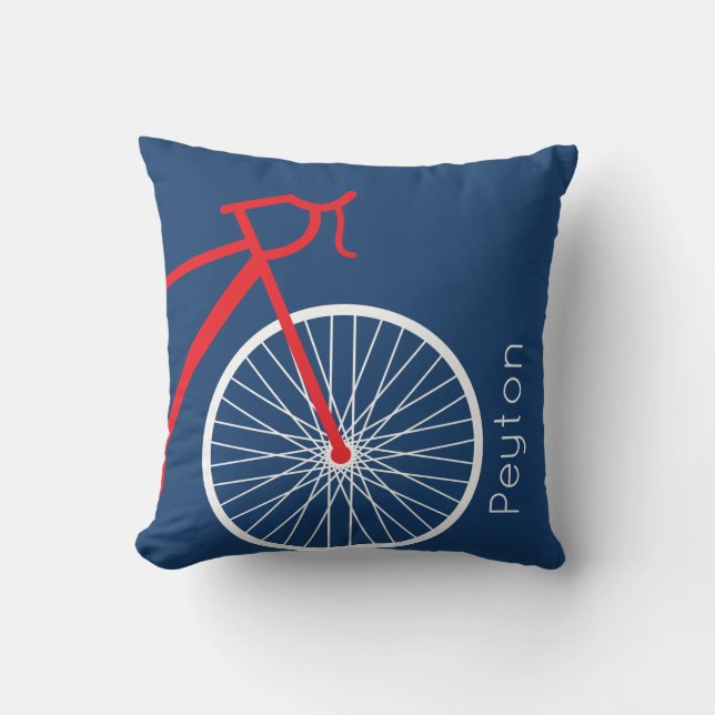 Coussin Vélo rouge et blanc (Recto)