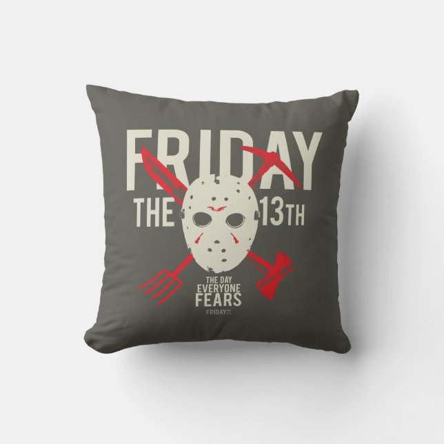 Coussin Vendredi 13 | Armes - Masque de hockey (Recto)