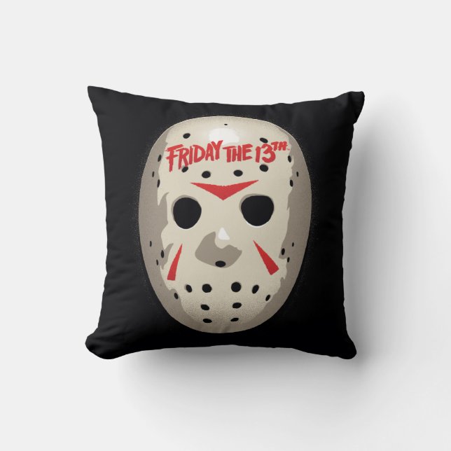 Coussin Vendredi 13 | Graphique de masque de hockey (Recto)