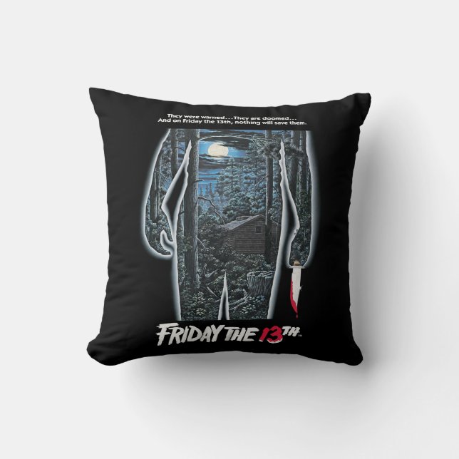 Coussin Vendredi 13 | Silhouette Camp Art théâtral (Recto)