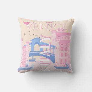 Coussin Venise Travel Art, Italie, Travel Art, Rose