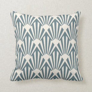 Coussin Ventilateur Art déco Motif en acier bleu