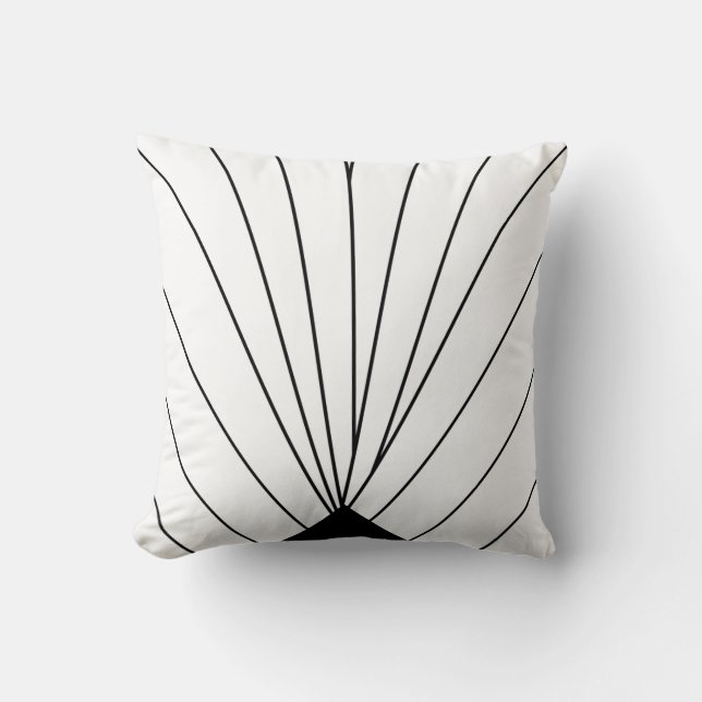 Coussin Ventilateur Art Déco Noir Et Blanc (Recto)