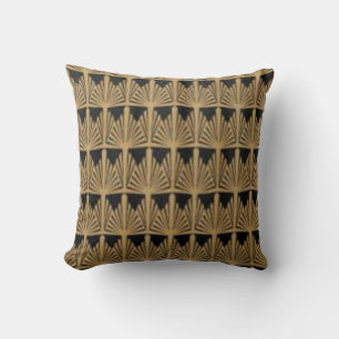 Coussin Ventilateur Art Déco Noir & Or Design Jeu d'oreill