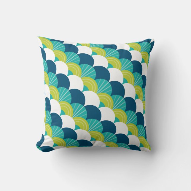 Coussin Ventilateur de pétoncle MODERNE motif chaux chaux  (Recto)