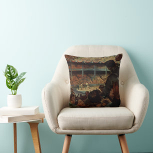 Coussin Ventilateurs sportifs vintages dans un stade de ba