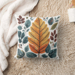 Coussin Verdure Aquarelle Feuilles botaniques