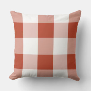 Coussin Vérification de bison rouge et blanc