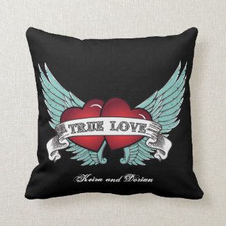 Coussin Véritable Amour Rockabilly Aiguille Coeur