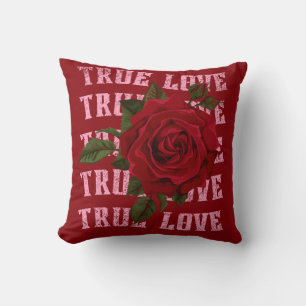Coussin Véritable Amour Rose Romantique Saint Valentin
