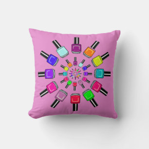 Coussin Vernis à ongles rose anneaux
