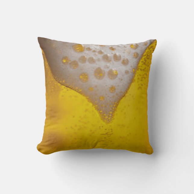 Coussin Verre de bière avec bulles et mousse (Recto)
