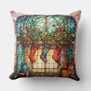 Coussin Verre de Noël Coloré – Décoration de Fêtes Artisti