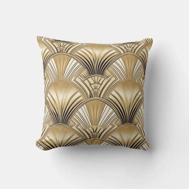 Coussin Verre d'or Art déco moderne (Recto)