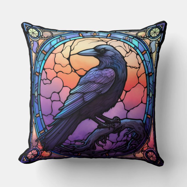 Coussin Verre Éffrayant Raven (Recto)