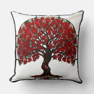 Coussin Verre tendu représentant un arbre