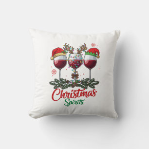 Coussin Verres à vin Esprits de Noël Renne Andouillers Pi