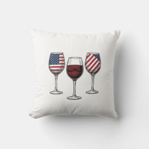 Coussin Verres à vin patriotiques dessin de t-shirt vector