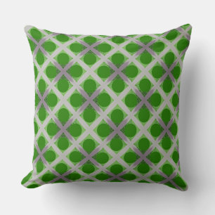 Coussin Verrouillage de grille grise de feuille de trèfle