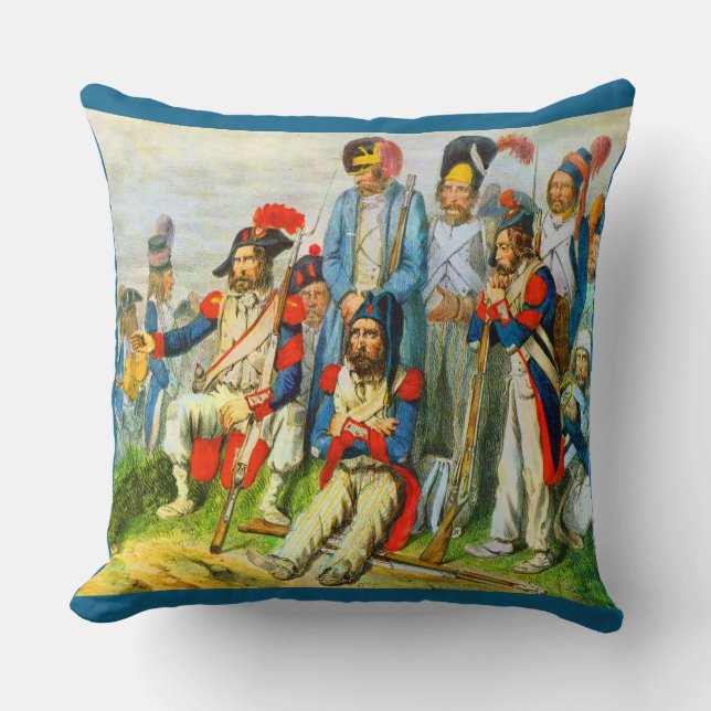 Coussin vers 1796 Les soldats de Napoléon (Recto)